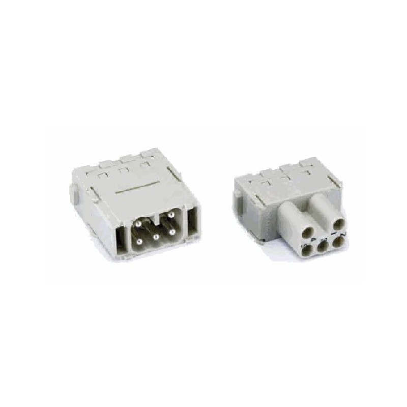 Insert HM modulaire, Raccordement à ressort, mâle, 5 pin, 16A, Polycarbonate 